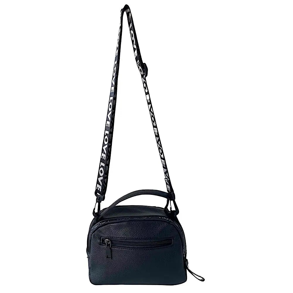 Bolsa Tiracolo com Três Divisões Preto - Vegana - Loja