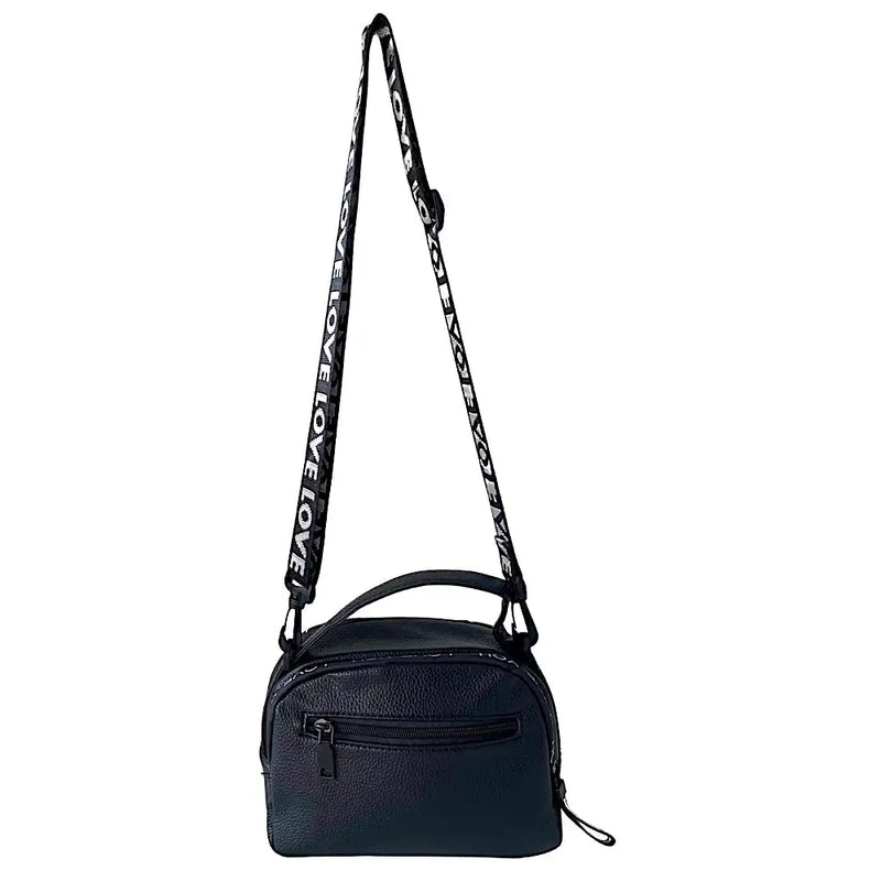 Bolsa Tiracolo com Três Divisões Preto - Vegana - Loja