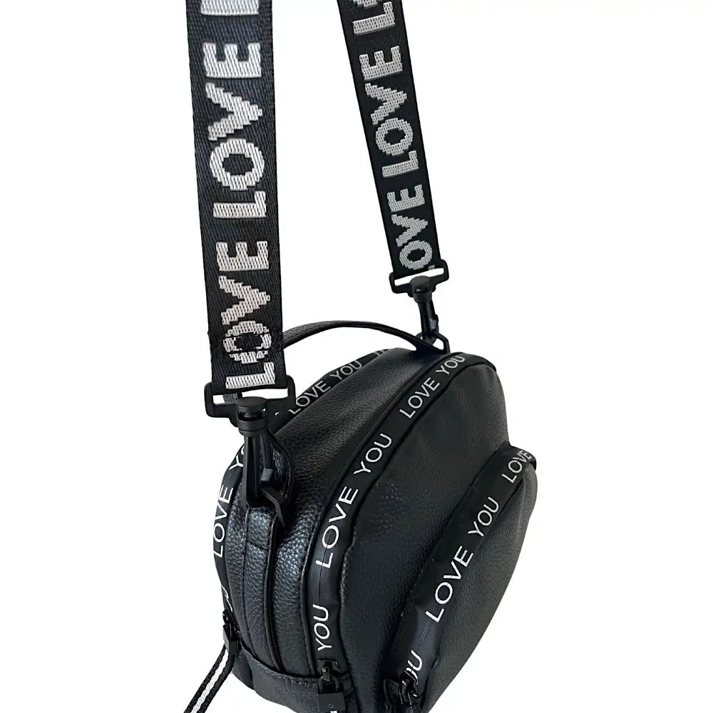 Bolsa Tiracolo com Três Divisões Preto - Vegana - Loja