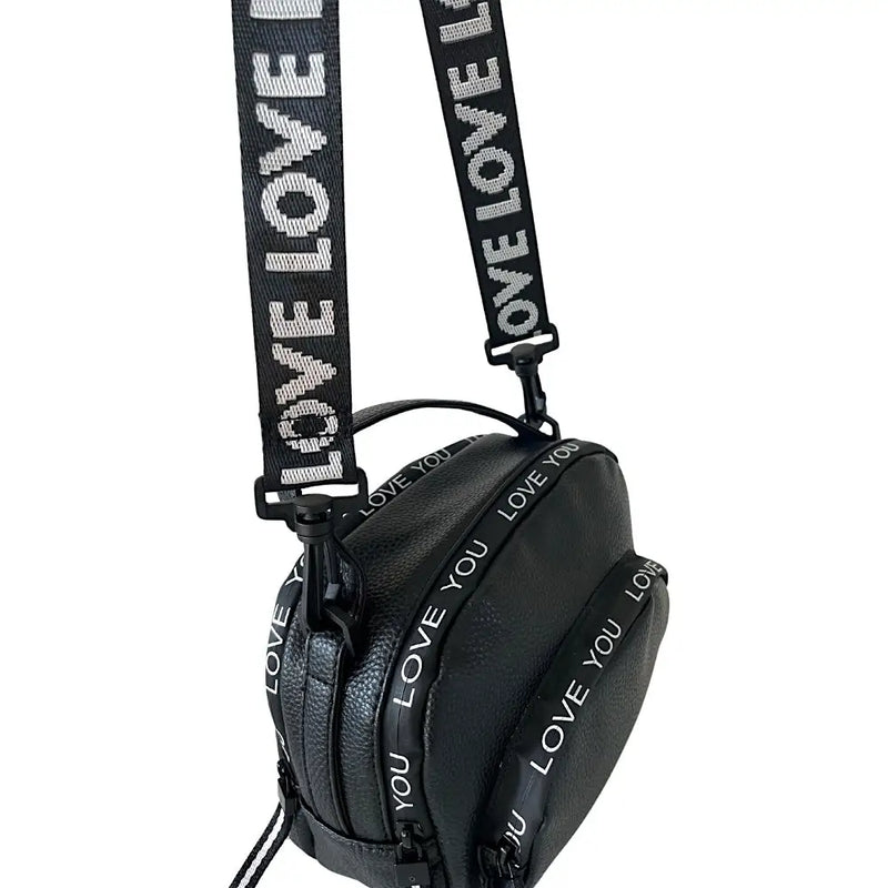 Bolsa Tiracolo com Três Divisões Preto - Vegana - Loja