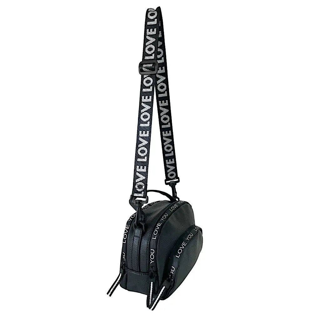 Bolsa Tiracolo com Três Divisões Preto - Vegana - Loja