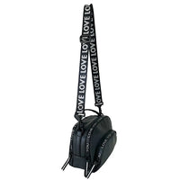 Bolsa Tiracolo com Três Divisões Preto - Vegana - Loja