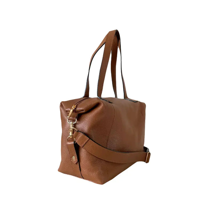 Bolsa Tote Couro com Alça Transversal Caramelo - Vegana