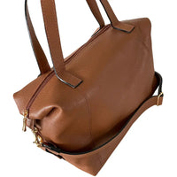 Bolsa Tote Couro com Alça Transversal Caramelo - Vegana