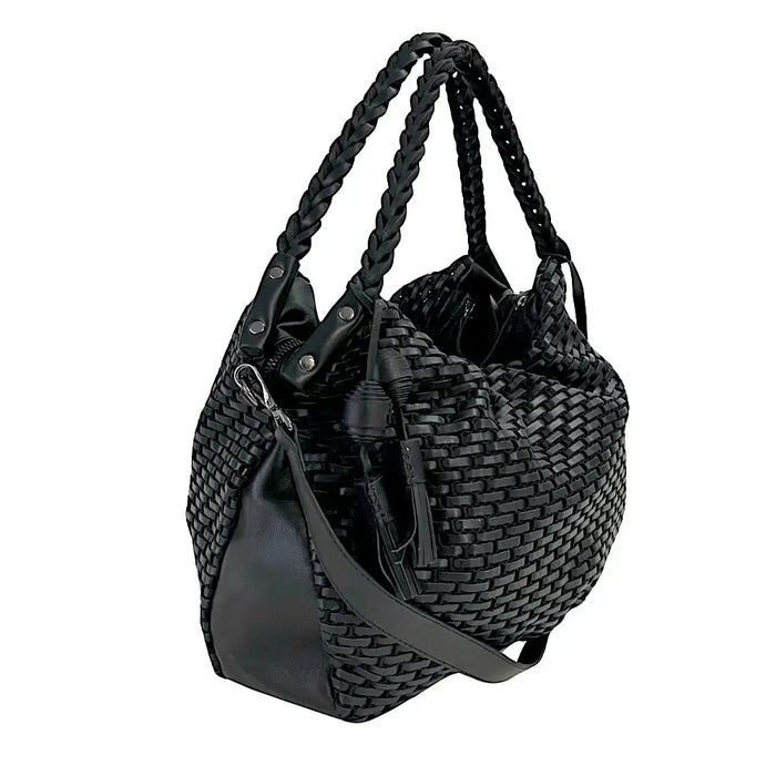 Bolsa Tote com Divisões Tela Couro Preto - Vegana - Loja