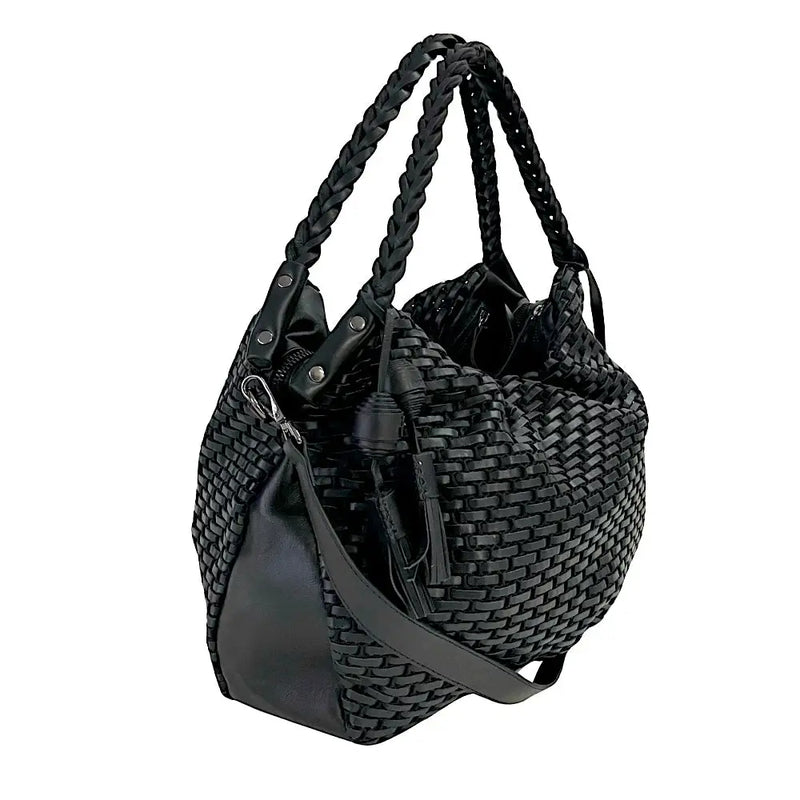 Bolsa Tote com Divisões Tela Couro Preto - Vegana - Loja
