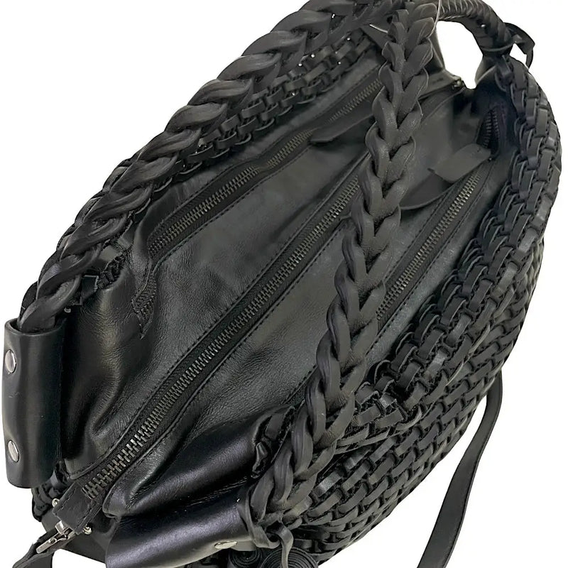 Bolsa Tote com Divisões Tela Couro Preto - Vegana - Loja