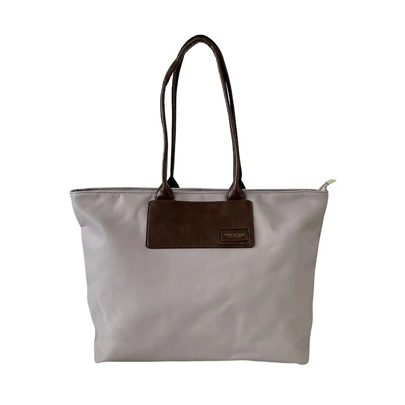 Bolsa Tote Nylon Bege - Couro - Loja Online - Its