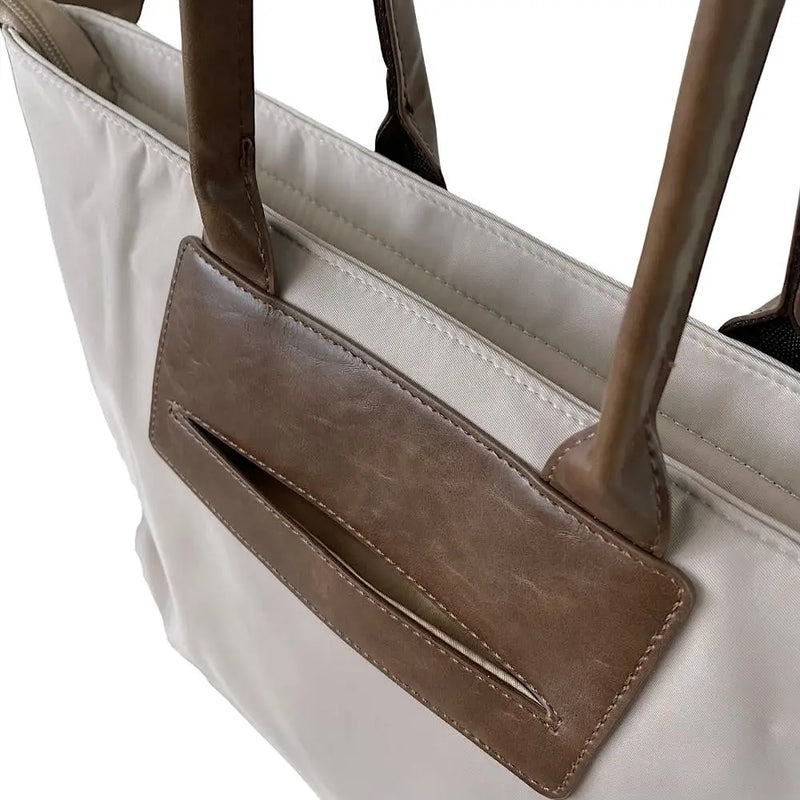 Bolsa Tote Nylon Bege - Couro - Loja Online - Its