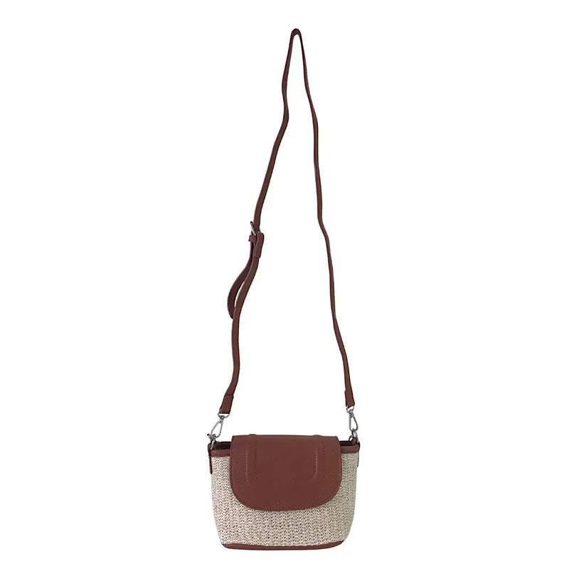 Bolsa Tote Pequena Ráfia Sintética Caramelo - Vegana - Loja