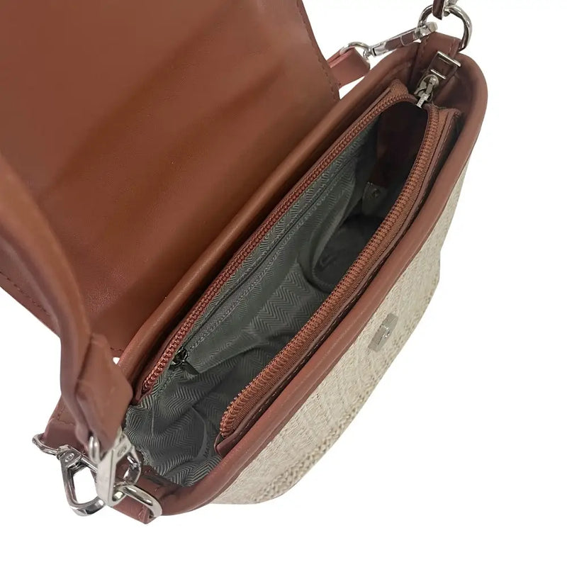 Bolsa Tote Pequena Ráfia Sintética Caramelo - Vegana - Loja