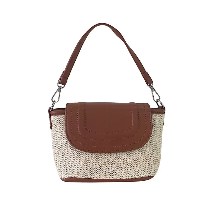 Bolsa Tote Pequena Ráfia Sintética Caramelo - Vegana - Loja