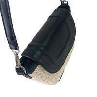 Bolsa Tote Pequena Ráfia Sintética Preto - Vegana - Loja