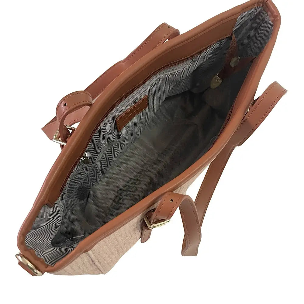 Bolsa Tote Ráfia Sintética Caramelo - Vegana - Loja Online