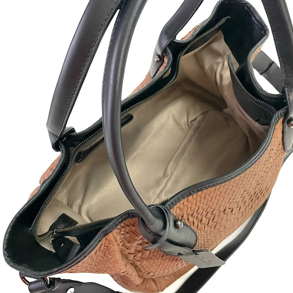Bolsa Tote Tressê Couro Caramelo - Vegana - Loja Online