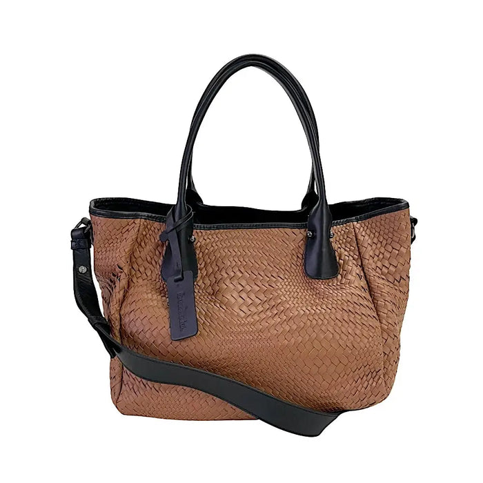 Bolsa Tote Tressê Couro Caramelo - Vegana - Loja Online