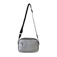 Bolsa Transversal Zíper Grosso Prata - Vegana - Loja Online