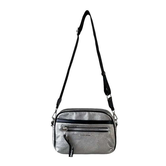 Bolsa Transversal Zíper Grosso Prata - Vegana - Loja Online