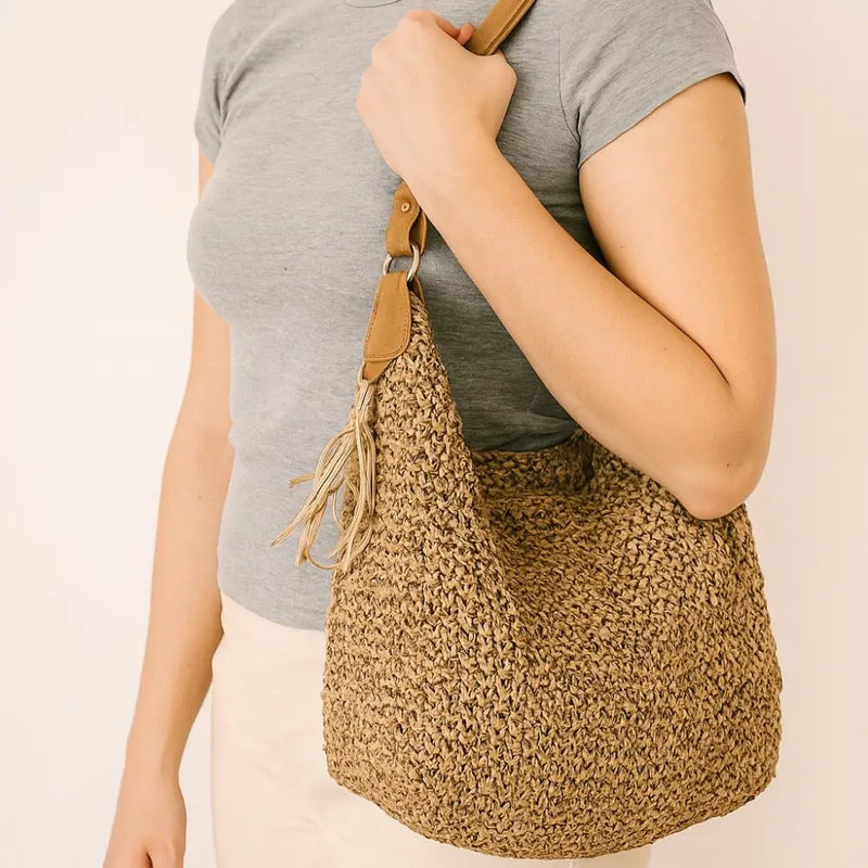 Bolsa Tricô de Couro Bege - Loja Online - Its