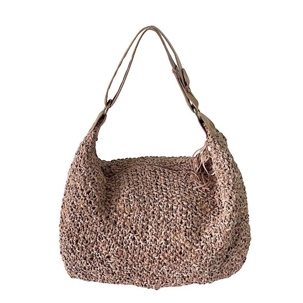 Bolsa Tricô de Couro Bege - Vegana - Loja Online - Its