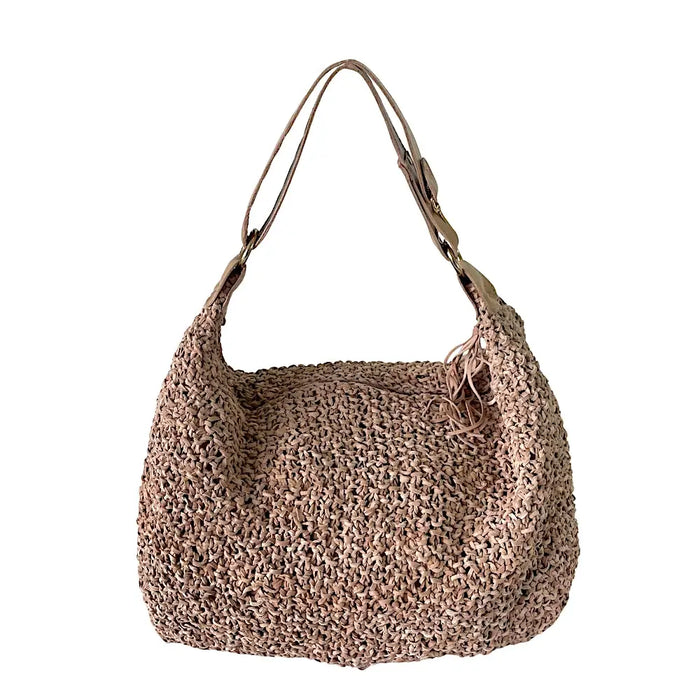 Bolsa Tricô de Couro Bege - Vegana - Loja Online - Its