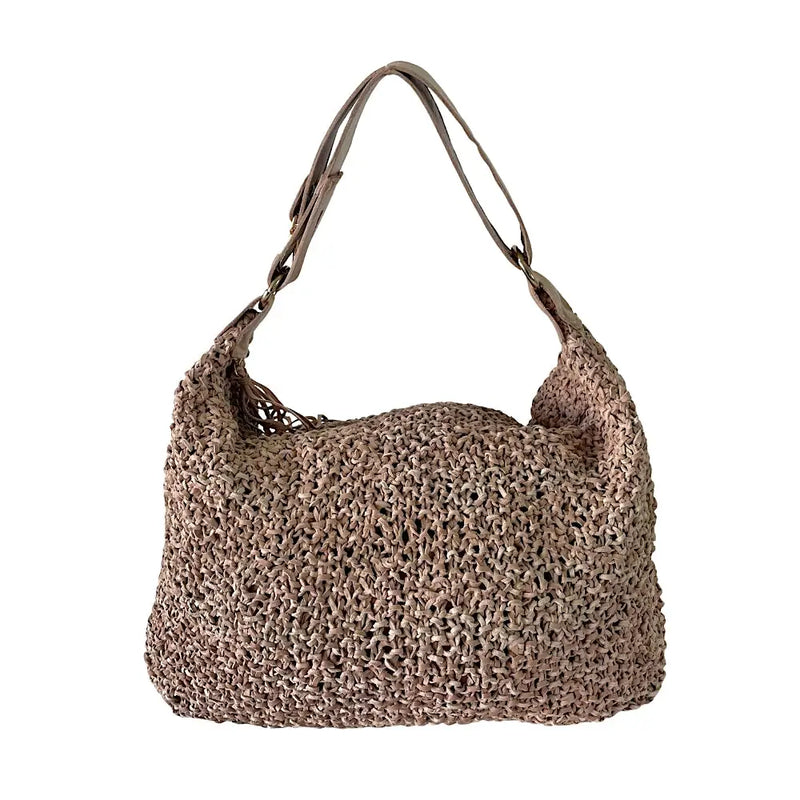 Bolsa Tricô de Couro Bege - Vegana - Loja Online - Its