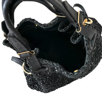 Bolsa Tricô Couro Metal Dourado Preta Loja Online Its
