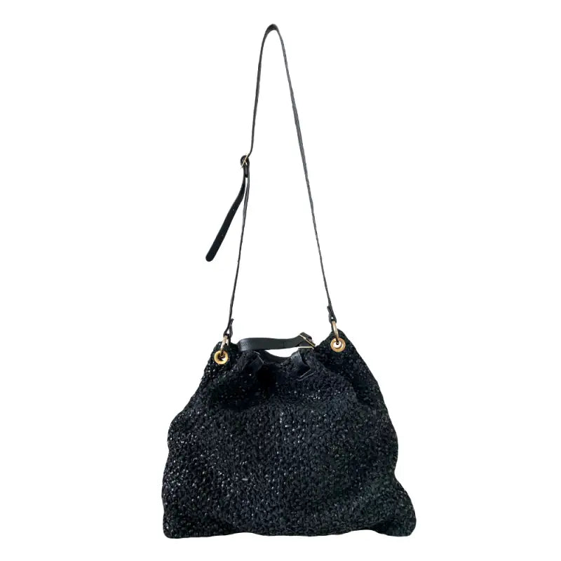 Bolsa Tricô Couro Metal Dourado Preta Loja Online Its