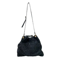 Bolsa Tricô Couro Metal Dourado Preta Loja Online Its