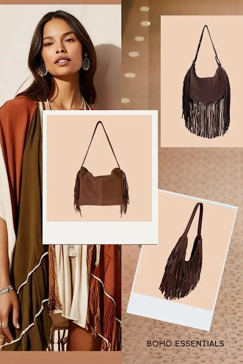 Coleção Boho - Bolsa em couro 