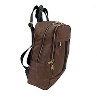 Mochila Its! Nylon Duas Aberturas Marrom - Bolsa Vegana