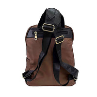 Mochila Its! Nylon Duas Aberturas Marrom - Bolsa Vegana