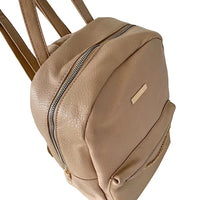 Mochila Média Couro Vegano Bege - Bolsa Vegana - Loja