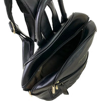 Mochila média matelassê em couro vegano preto: um luxo