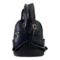 Mochila média matelassê em couro vegano preto: um luxo
