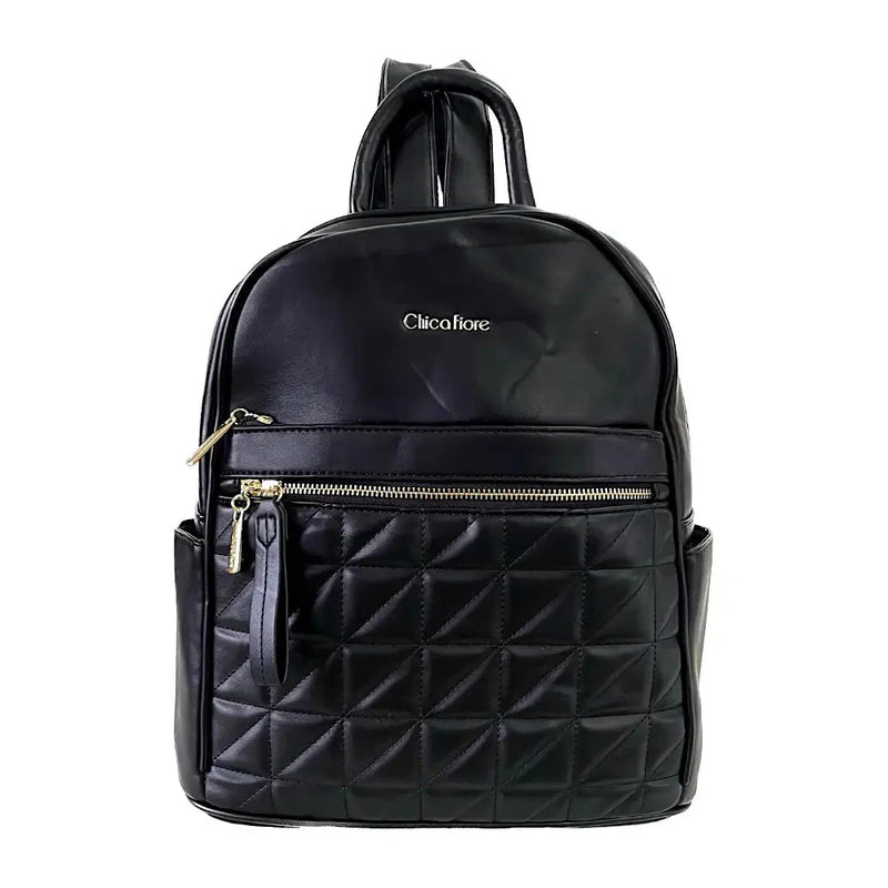 Mochila Média Matelassê Preta - Bolsa Vegana - Loja Online