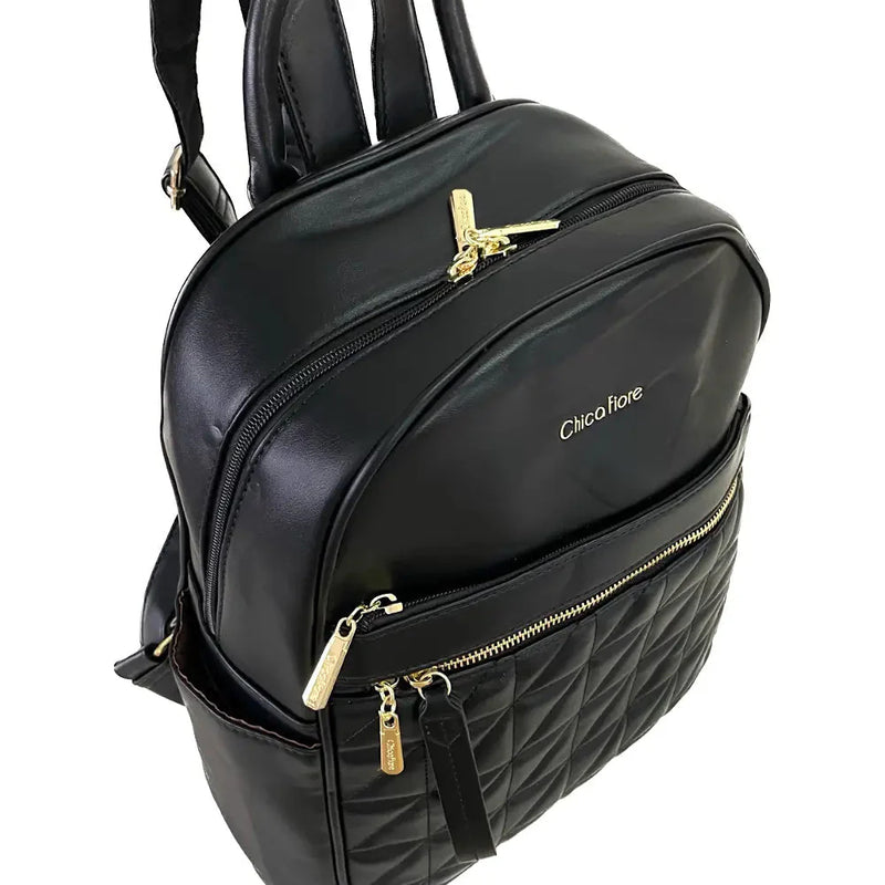 Mochila Média Matelassê Preta - Bolsa Vegana - Loja Online