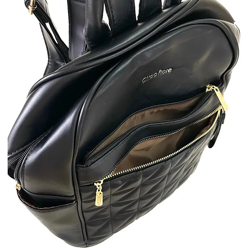 Mochila Média Matelassê Preta - Bolsa Vegana - Loja Online