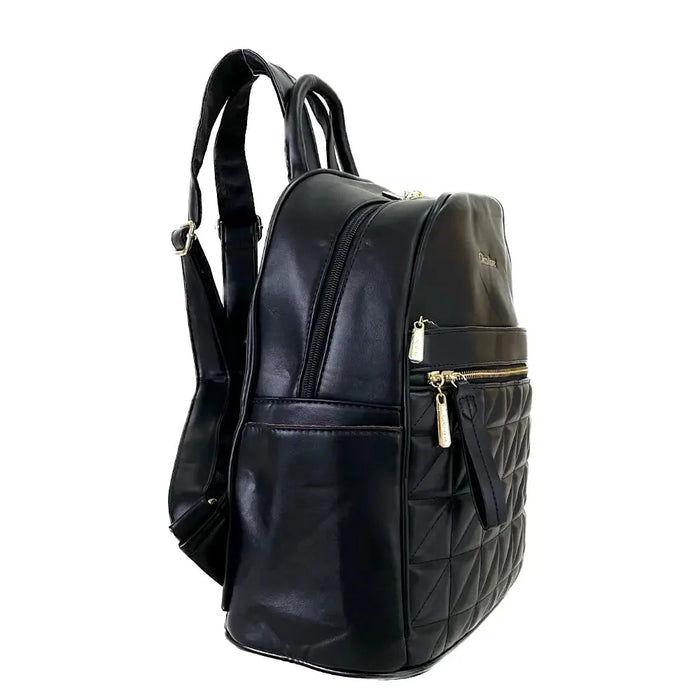 Mochila Média Matelassê Preta - Bolsa Vegana - Loja Online