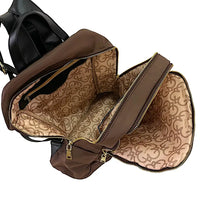 Mochila feminina em nylon marrom: segurança e estilo urbano