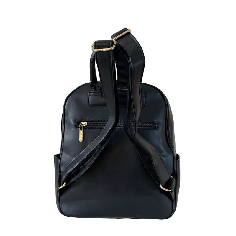 Mochila média couro vegano preto: a essencial urbana