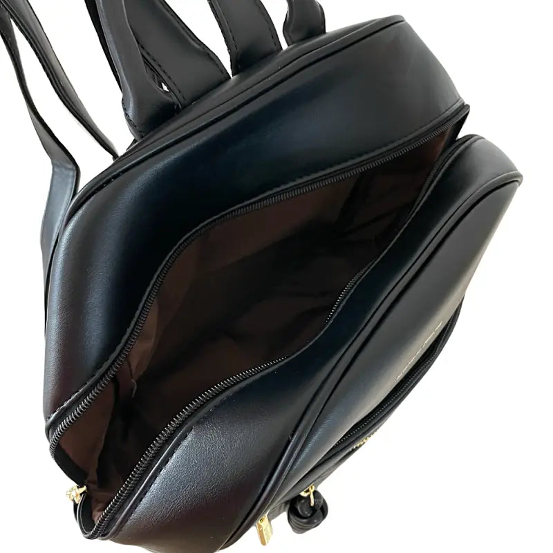 Mochila média couro vegano preto: a essencial urbana
