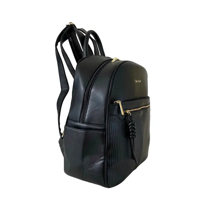Mochila média couro vegano preto: a essencial urbana