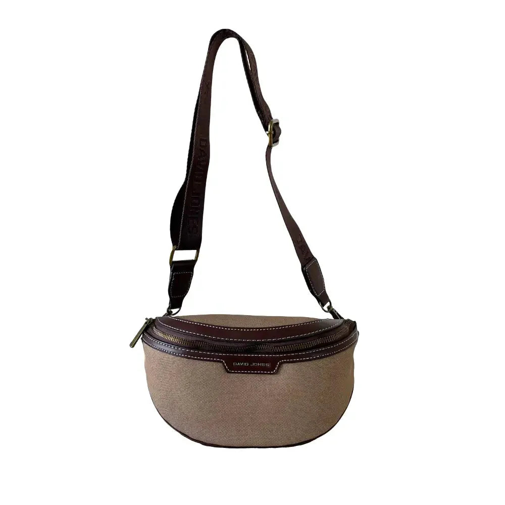 Pochete Média Lona Resinada Bege - Bolsa Vegana - Loja