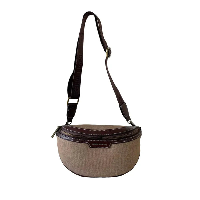 Pochete Média Lona Resinada Bege - Bolsa Vegana - Loja