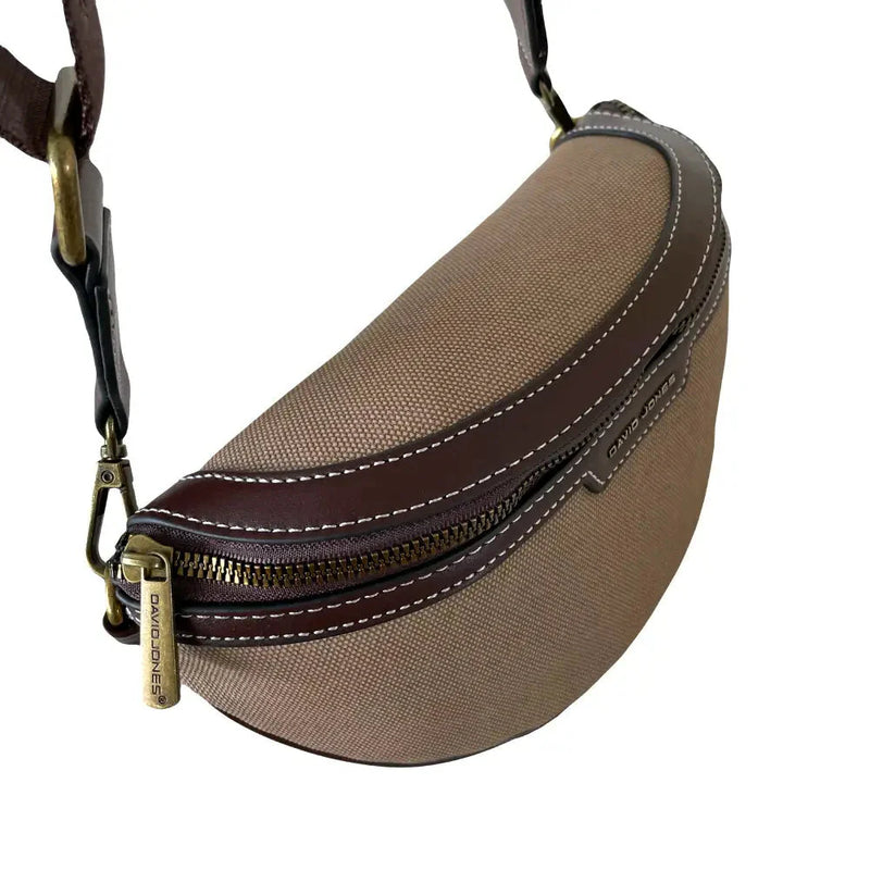 Pochete Média Lona Resinada Bege - Bolsa Vegana - Loja