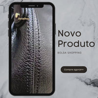 Bolsa Shopping Feminina Couro Vegano preto 