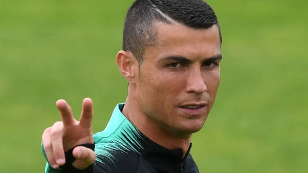 Cristiano Ronaldo com seu famoso cabelo